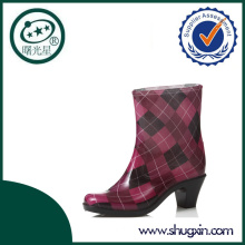 high wedge heel rain boots